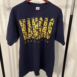 Vintage Kansas Sunflowers Tee XL – Fruit of the Loom Navy